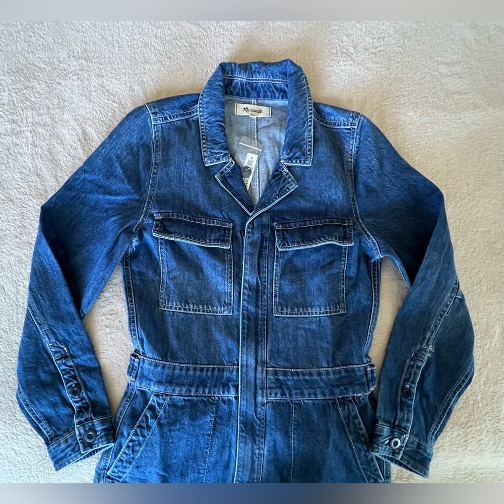 NWT Madewell Utility Coveralls Blue Denim - Picture 7 of 14